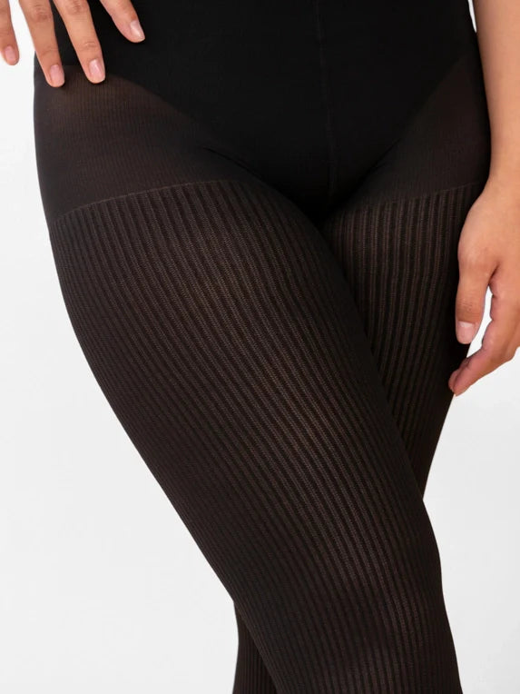 Classic Ribbed Tights 60D in Black